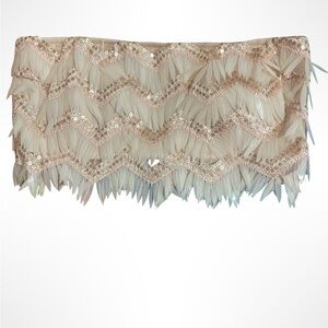 Fashion Nova cropped sequin and fringe tube top size large‎